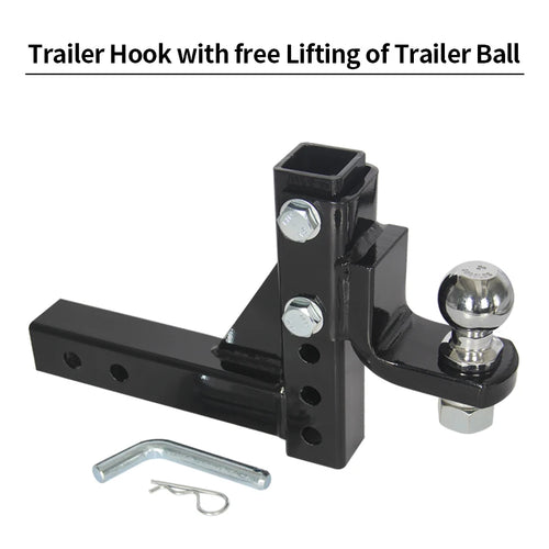 Adjustable Lifting Trailer Arm Fits Rear Bumper with 2inch Receiver Use Tow Hook Parts Trailer Hitch Camping Car Accessories 1