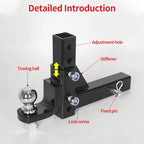 Adjustable Lifting Trailer Arm Fits Rear Bumper with 2inch Receiver Use Tow Hook Parts Trailer Hitch Camping Car Accessories 3