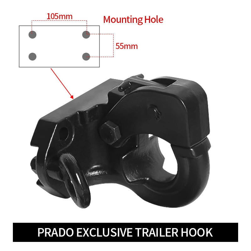 New Heavy Duty Steel Large-Tonnage 4X4 Pintle Hook Combination Trailer Hitch for Prado with 10000LBS Load Capacity 3