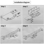 For Ford Bronco Steel Cat Tow Receiver With 2-inch Square Mouth Parts Towing Hook Vehicle Trailer Hitch Accessories Rear Bumper 5