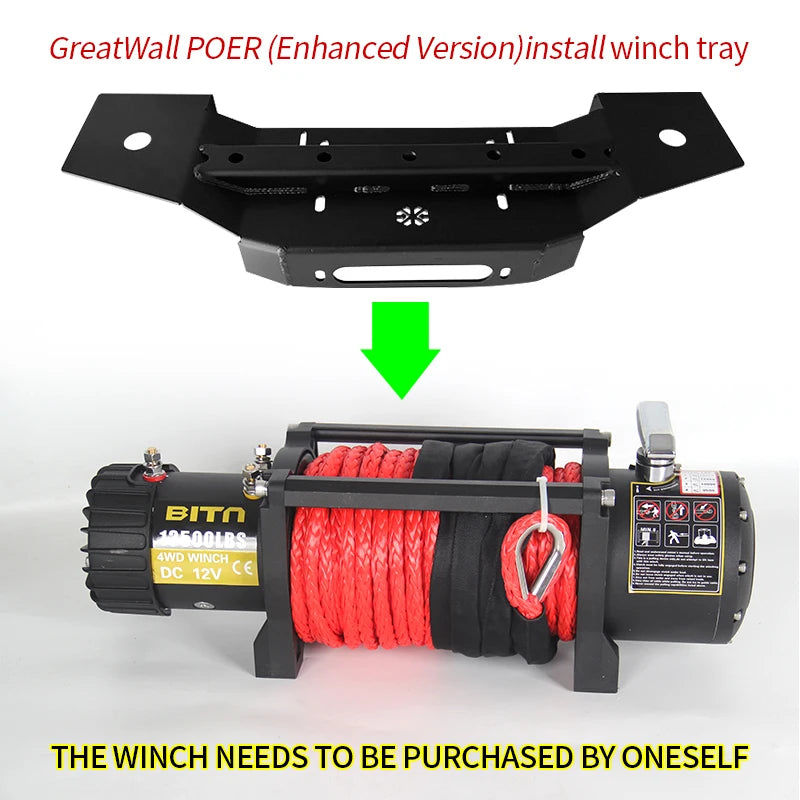 For Great Wall Poer Cannon Enhanced Version Steel Winch Tray Bracket Parts Winch Cradle OEM Trailer Hitch Car Frame Accessories 5