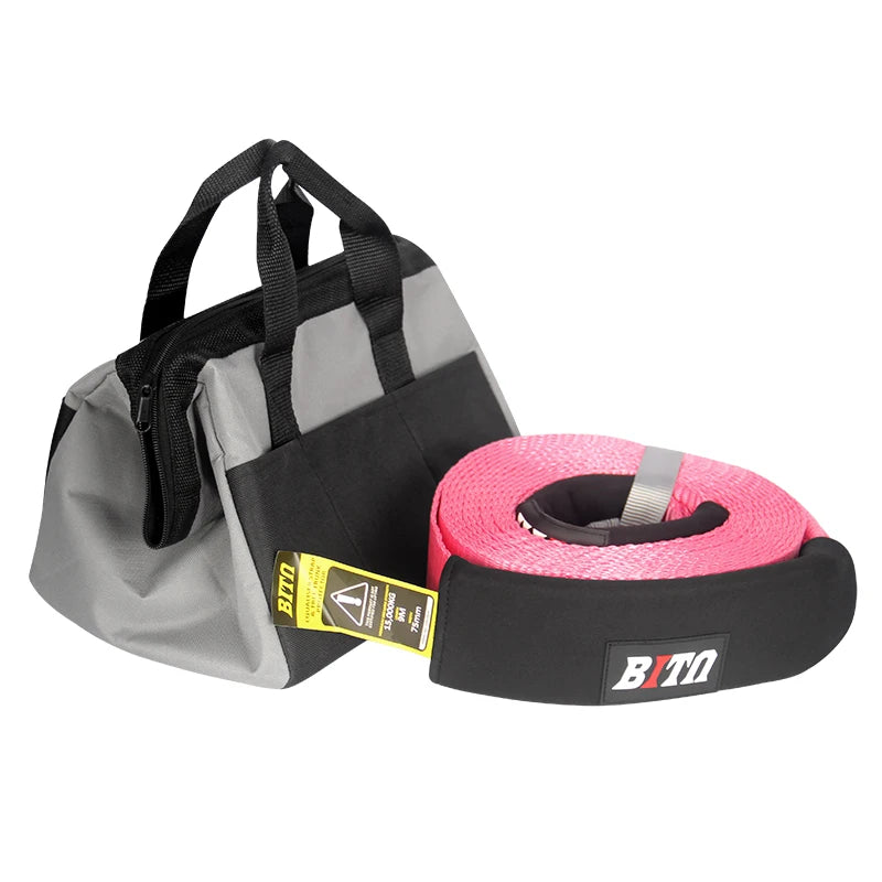 High Strength 75mm*9m Nylon Winch Trailer Towing Rope 15 Ton Capacity Grey/Pink/Orange-Trailer Hitch Parts & Car Accessories 1
