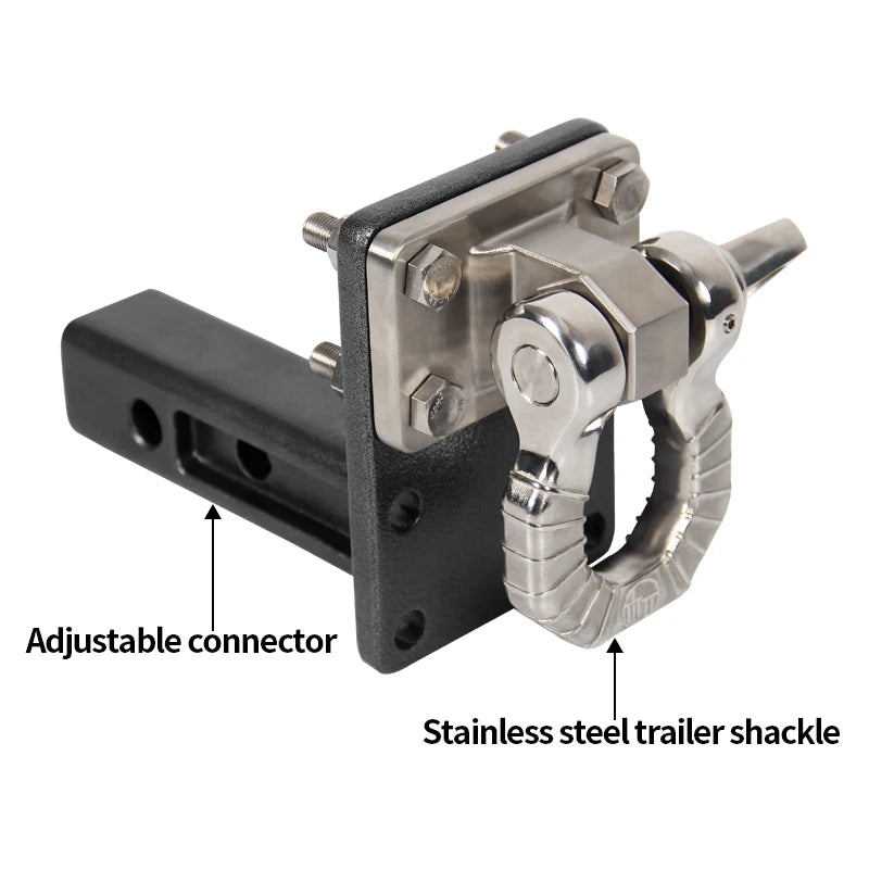 Trailer Shackle and Heavy Duty Steel Adjustable Connector Base FitS 2inch Receiver Trailer Hitch Camp Trailer Car Accessories 2