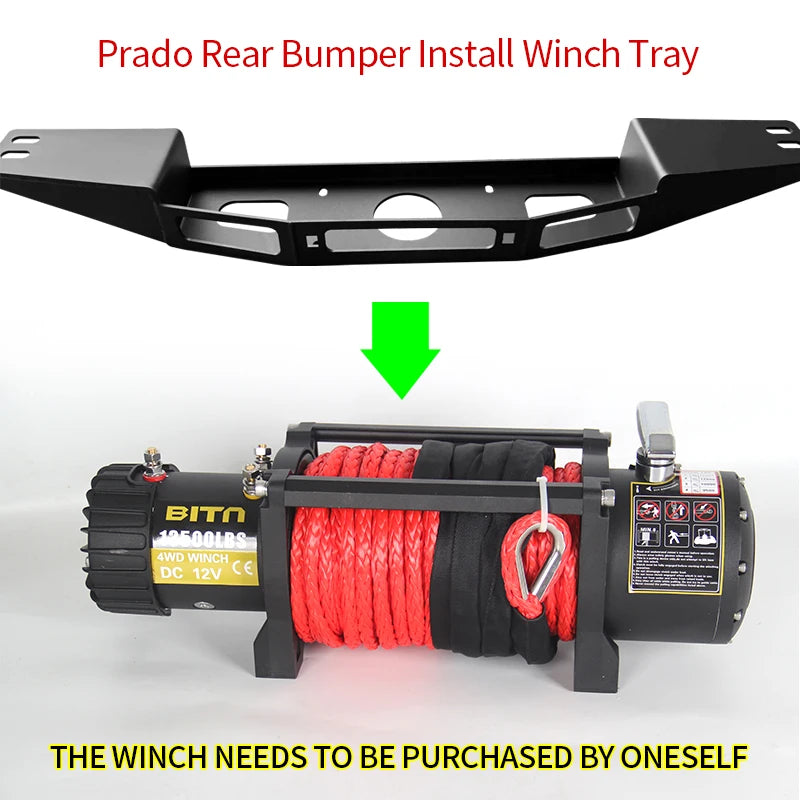 For Toyota Prado LC120/150 Rear Bumper Steel Winch Tray Bracket Parts Trailer Hitch Winch Mounting Rack Holder Accessories 6