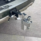 Heavy Duty Aluminum Alloy Forging Adjustable Height Trailer Hitch Double Hitch Ball Towing Recovery Gear Car Accessories 6000lbs 3