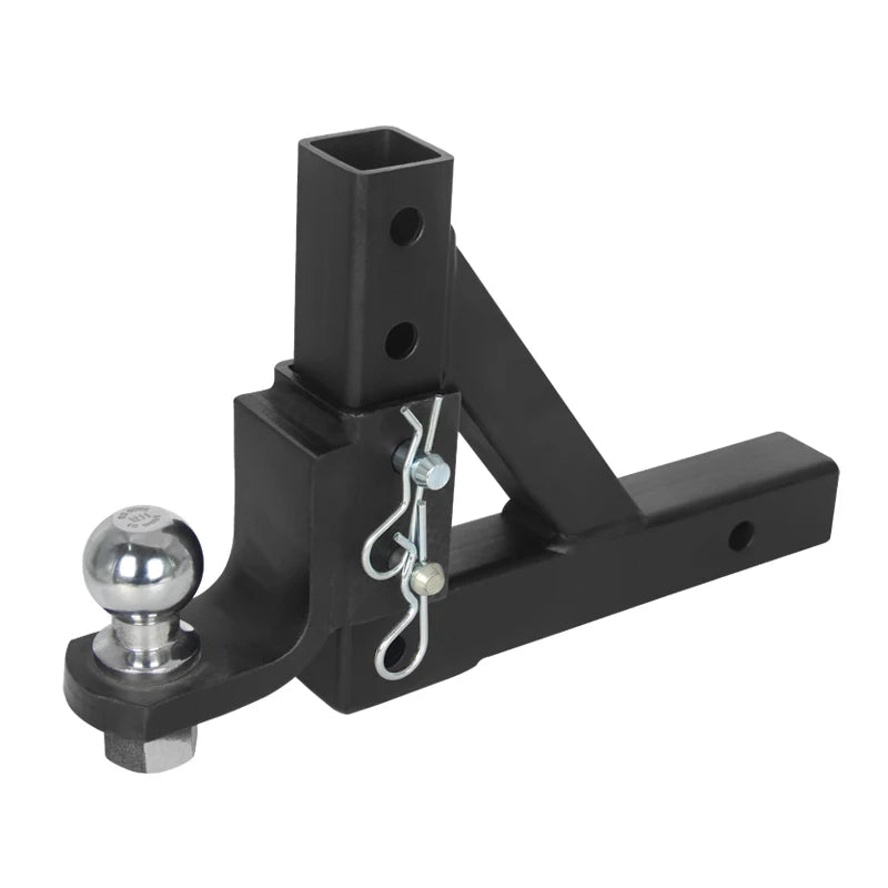 Adjustable Trailer Hitch Ball Mount with 50mm Tow Ball 4-Level Height Adjustable Removable for 2 Inch Receiver Truck RV Towing 2