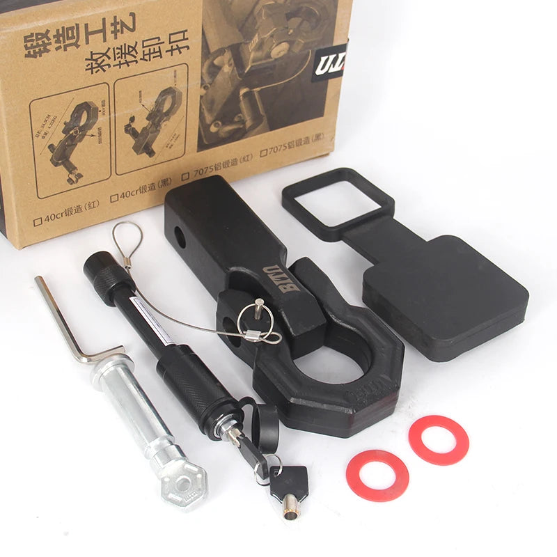 New High Quality 40CR Steel U-Shaped Shackle Trailer Hitch Off-road Refit Tow Hook Parts Load 15ton Fit 2-inch Receiver 6