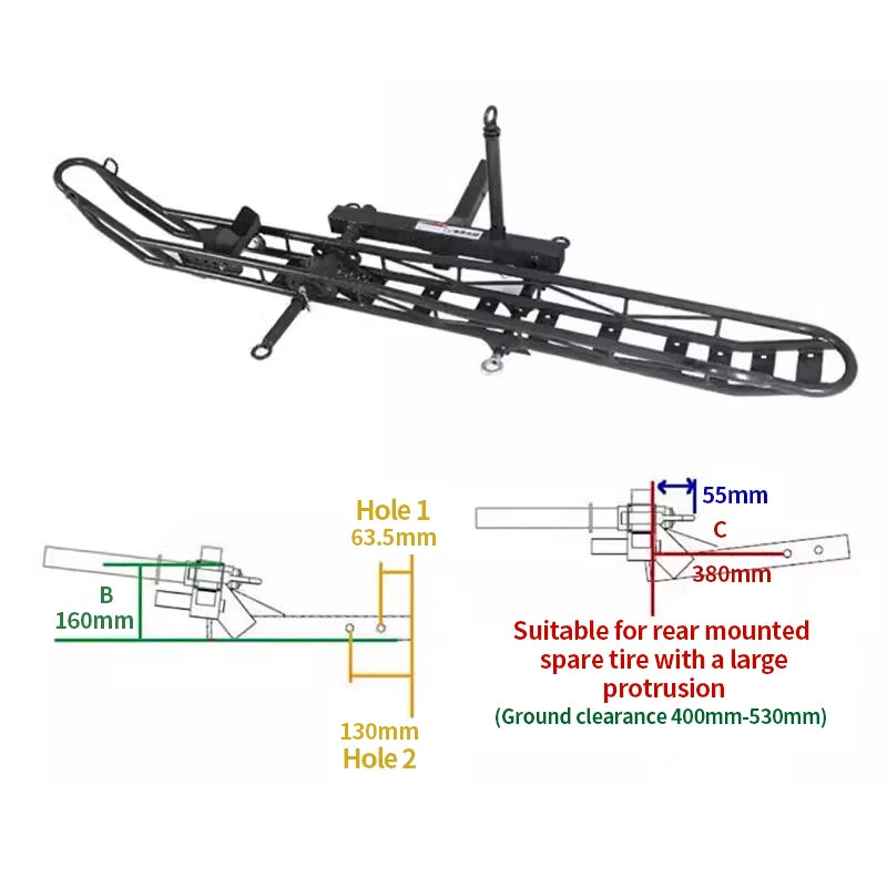 Heavy Duty Steel Off-Road Motorcycle Frame Mount for 2inch Receiver SUV Rear Bumper Trailer Hitch Carrier Rack Parts Accessories 4