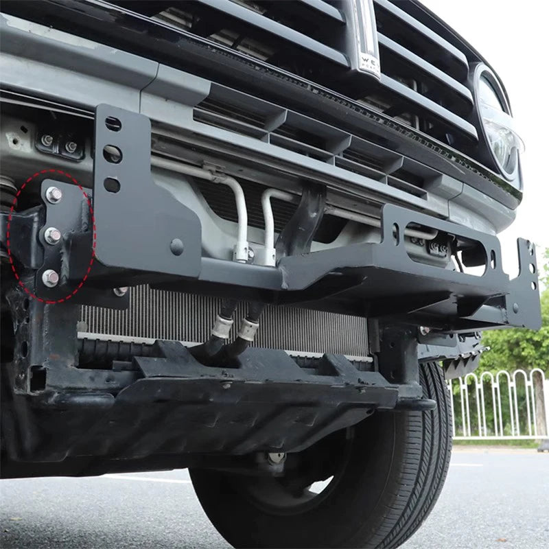For Great Wall Tank 300 Steel Winch Tray Bracket Parts Trailer Hitch Winch Mounting Rack Holder Car Winch Cradle Accessories 5