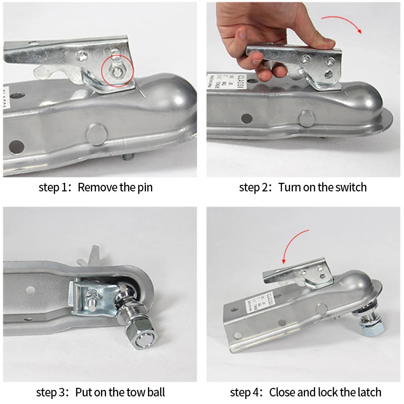 3500lbs Trailer Coupler Connector With Ball Cover Towing Part Link Towing RV Trailer Hitch Camp Trailer Car Accessories 6