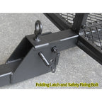 Folding Hitch Cargo Carrier Basket 2 Inch Receiver Mount Heavy Duty Steel Rear Luggage Rack for SUV Truck Car Road Trip Camping 6