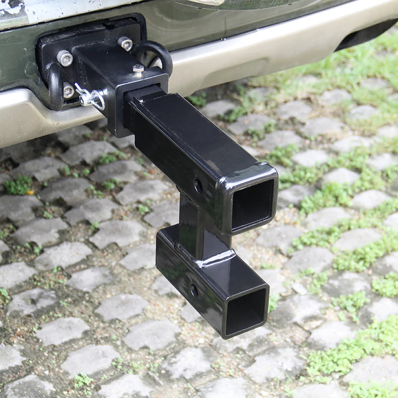 Powder Coated Dual 2 Inch Hitch Receiver Parts Trailer Hitch Car Accessories Heavy Duty Steel Towing Adapter Dual Hitch Extender 6