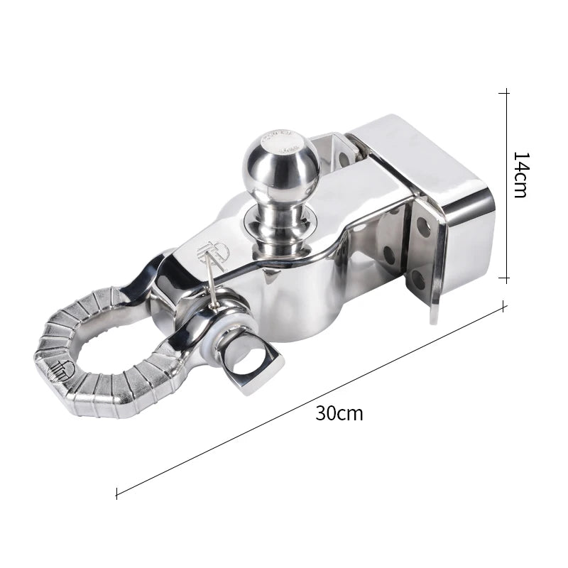 Stainless Steel Shackle Trailer Hook and 85x45mm Screw Hole Spacing Pintle Tow Hook Parts Trailer 50mm Hitch Ball Accessories 4