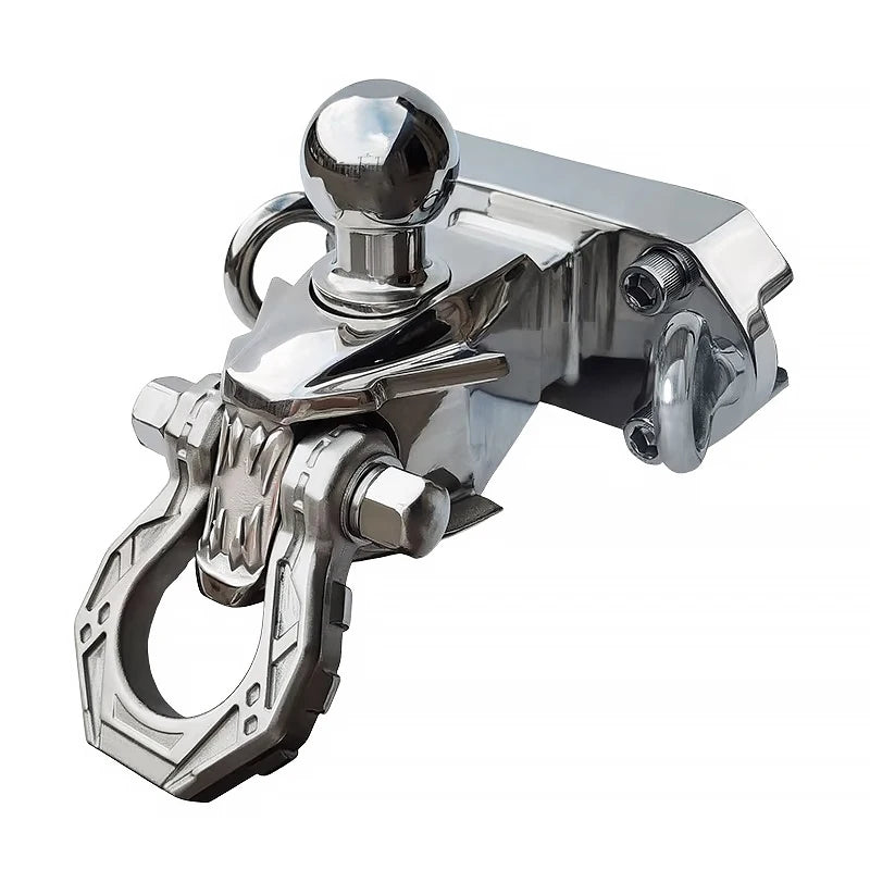 Stainless Steel Tow Hook for 2003-23 Prado LC250 Dragon's Tooth Design with Tow Ball Trailer Hitch Base Off-road Car Accessories 6