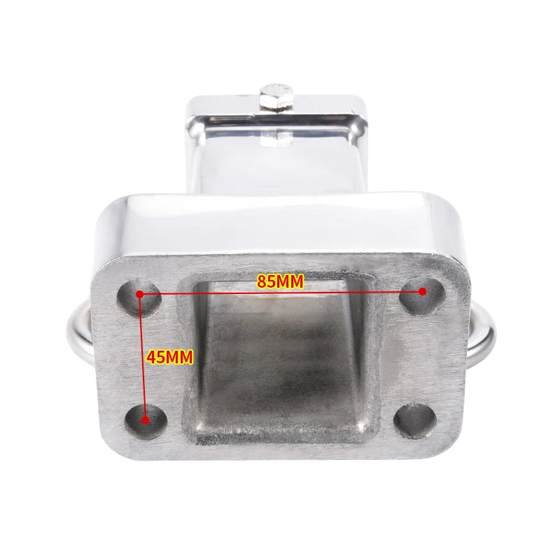 New High Quality Stainless Steel 2-Inch Receiver Square Mouth 85mm X45mm Trailer Hitch Camp Trailer Accessories 7000lbs 3