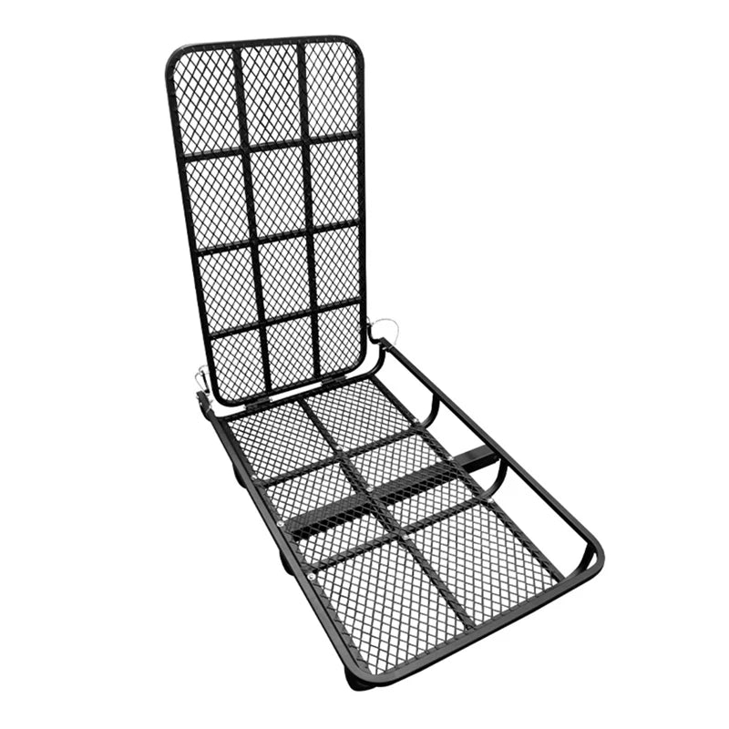 Folding Rear Trunk Cargo Carrier Basket, Hitch Mount Luggage Rack for Travel Camping SUV Trailer Hitch Camp Trailer Accessories 1