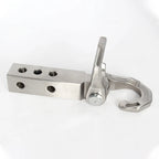 New Silver Stainless Steel Trailer Arm Release Tow Hook 5cm X 5cm Tube Arm 2inch Receiver Hitch 11000 LBS Load Capacity 4