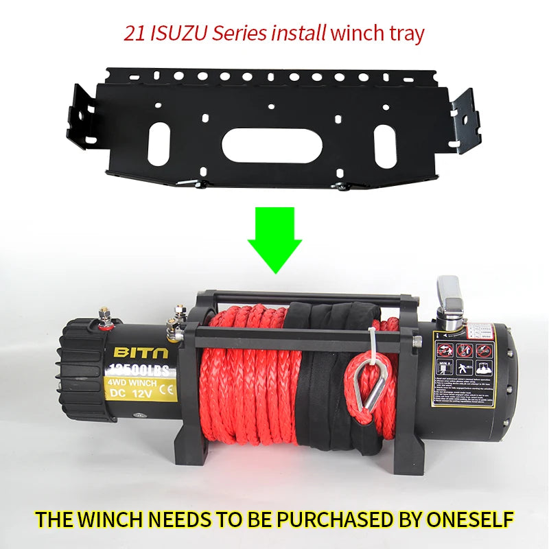 For 2021 ISUZU Series Pickup Front Bumper Winch Tray Bracket Parts Trailer Hitch Winch Mounting Rack Holder Frame Accessories 4