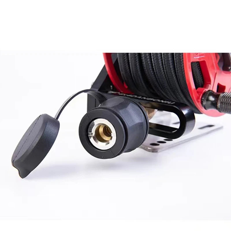 Pneumatic Hose Reel Stainless Steel Bracket & Aluminum Main Body Universal Parts for Tire Inflation & High-Pressure Car Wash 4