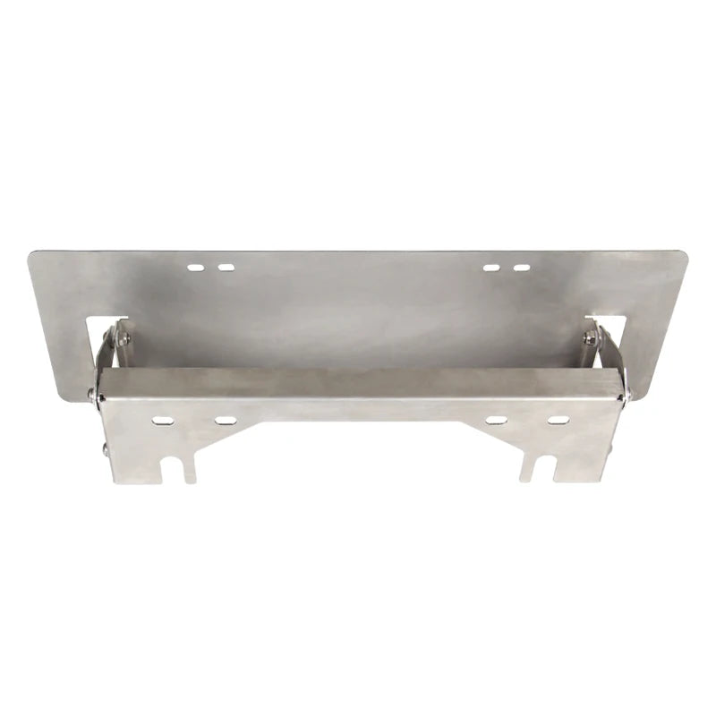 Stainless Steel Silver Front License Plate Frame Holder 45x15cm SUV Winch Trailer Hitch Parts Accessories Polished Bracket 2