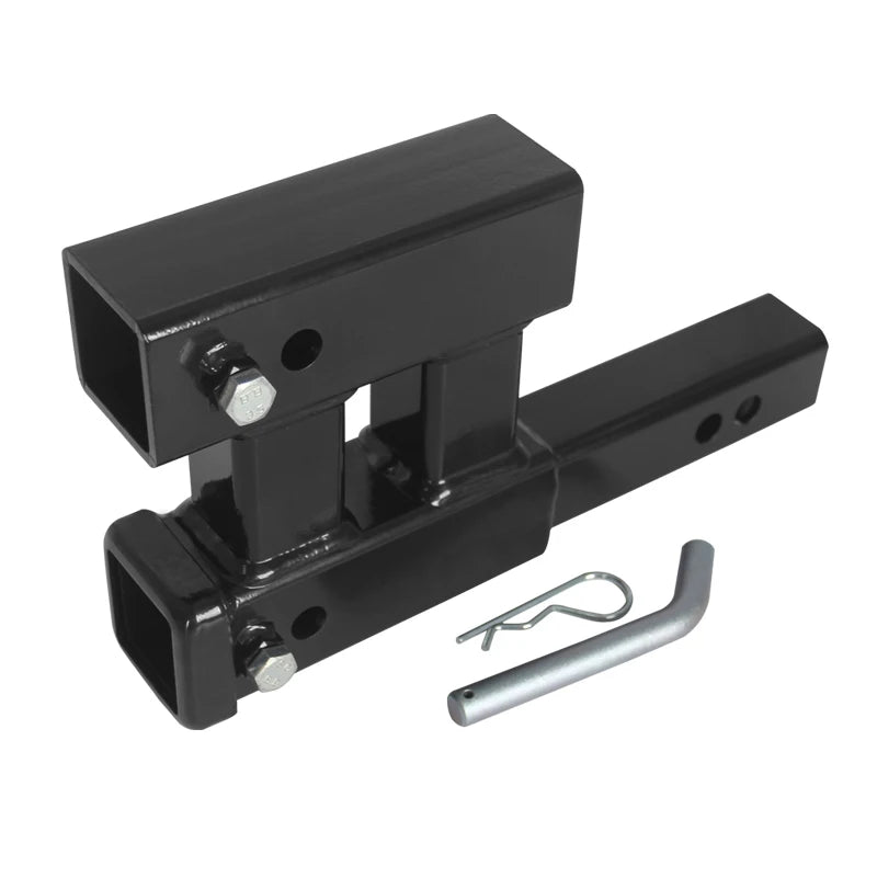 Trailer Hitch Heavy Steel Design Dual Tow Hitch Extension Receiver for a 2-inch Receiver 1