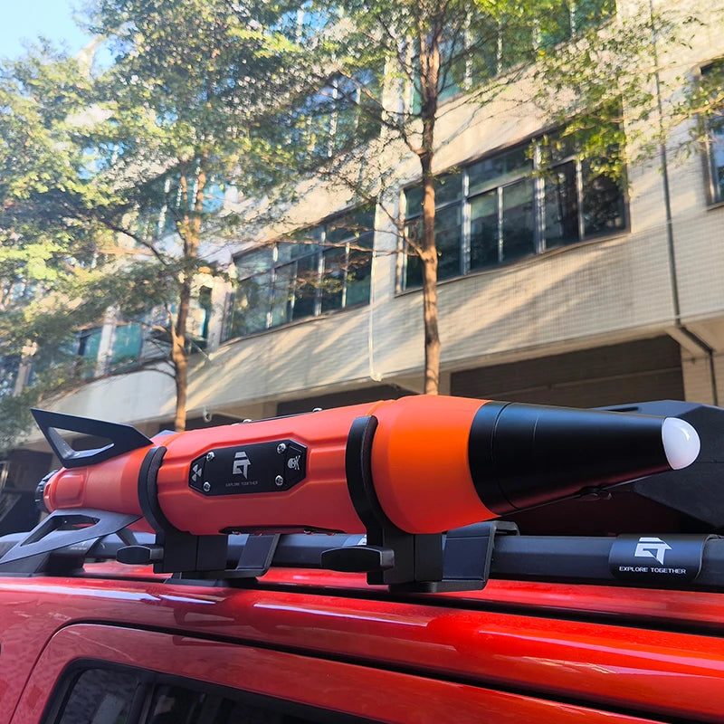 New Missile/Rocket Shaped 5L Aluminum Alloy Outdoor Water Tank Portable Fuel Drum 4x4 Trailer Hitch Exterior Car Accessories 4