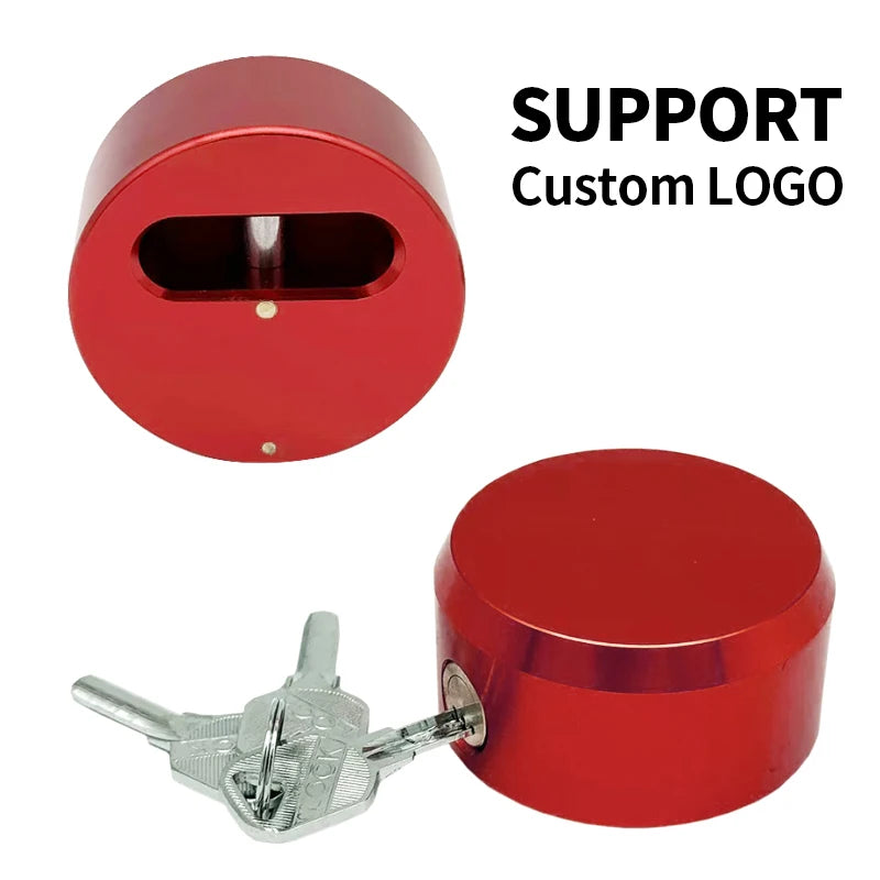 Hidden Shackle Hockey Puck Padlock Heavy Duty Round Van Security Lock for Storage Unit Shed Trailer Door Shipping Container Gate 3