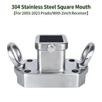 304 Stainless Steel Towing Square Mouth Base with 2inch Receiver for 2003-2023 Prado Trailer Hitch Offroad Parts Car Accessories 1