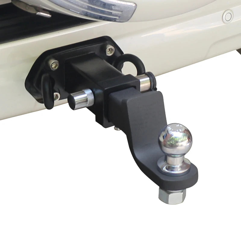 105x55mm Hole Steel Trailer Parts Accessories Kit Rear Bumper Tow Hook Trailer Hitch Receiver Arm Prado Base Style Black 6000lbs 2