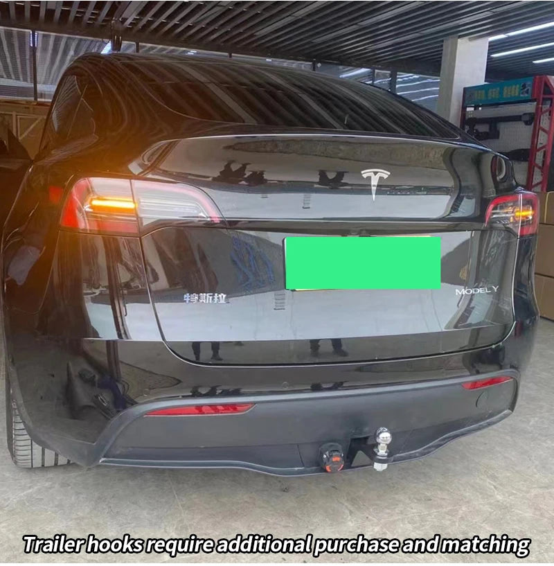 For Tesla 2020-2023 Model Y Steel Trailer Rear Bumper Coupling Parts Car Tow bar Towing Hook Vehicle Trailer Hitch Accessories 4
