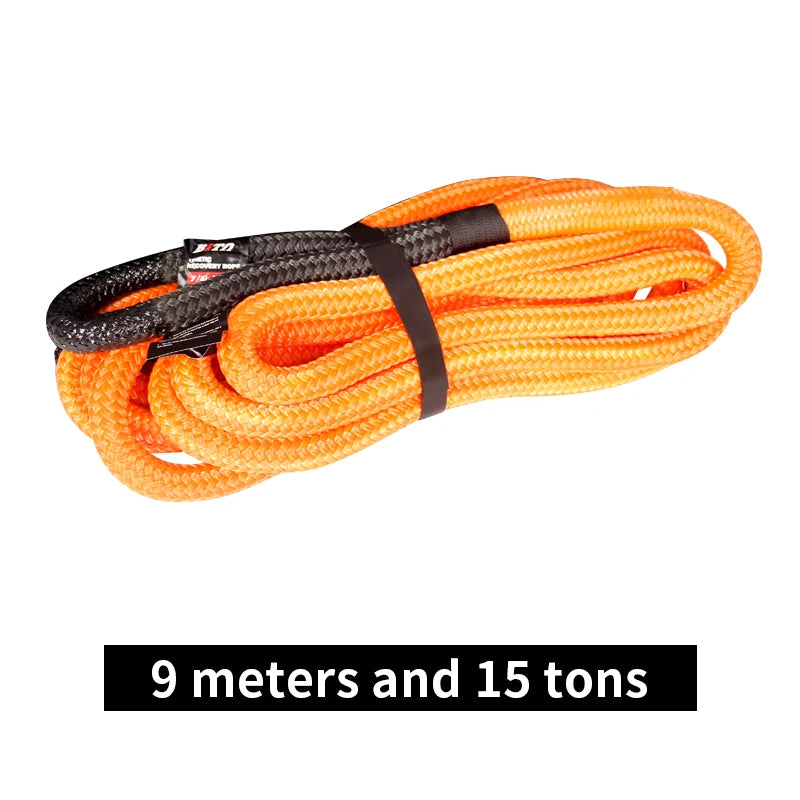 New High Quality Nylon 9M 33000Lbs Trailer Tow Rope Rescue Strap Hitch Accessories Hook 2