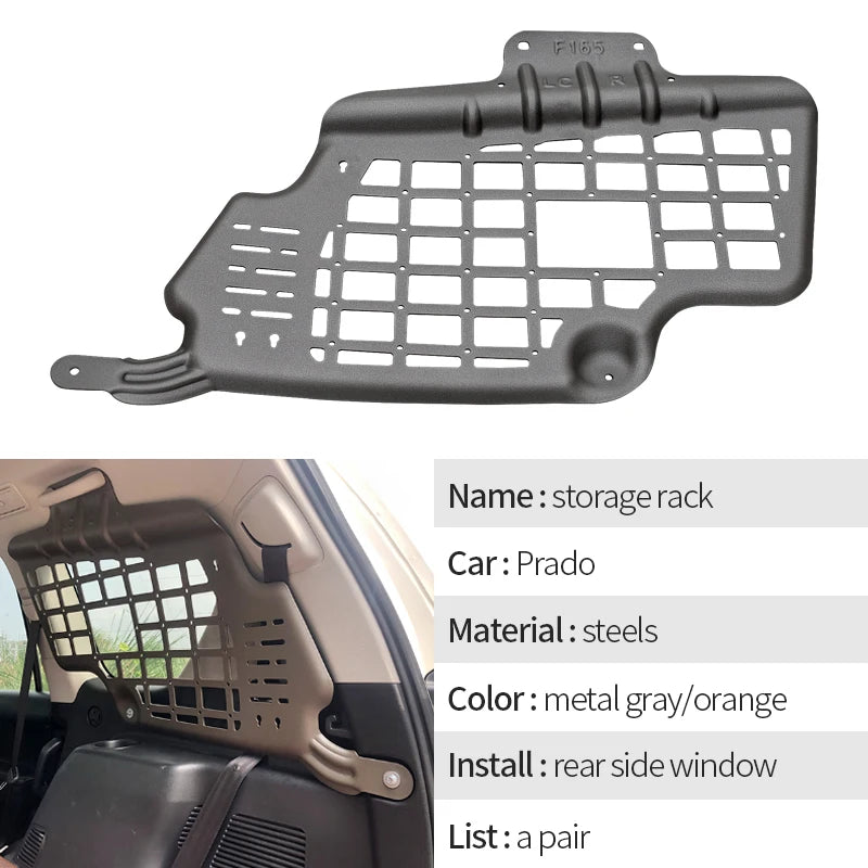 New High Quality Steel Expansion Storage Rack for Car Rear Window Prado Trailer Hitch Accessories 50kg Max Payload Metal Grey 2