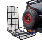 Folding Rear Trunk Cargo Carrier Basket, Hitch Mount Luggage Rack for Travel Camping SUV Trailer Hitch Camp Trailer Accessories 4