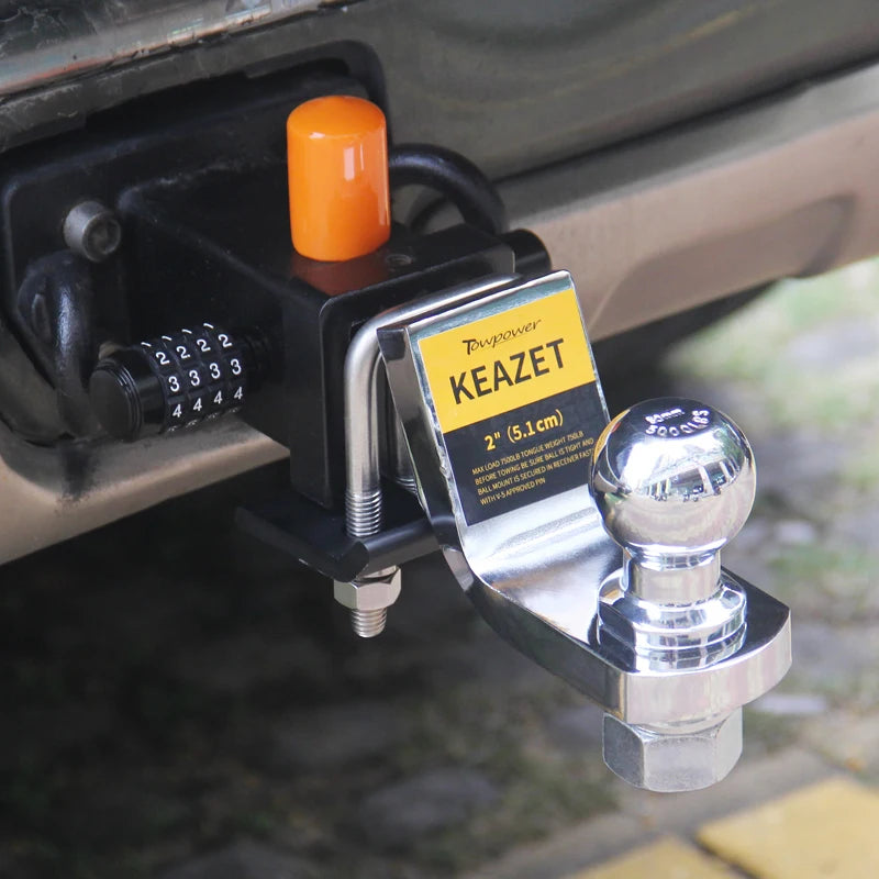 Electroplating Trailer Hitch With 50mm Tow Ball Trailer Arm Set Fits 2inch Receiver Parts Trailer Hook Car Accessories Lock Pin 6