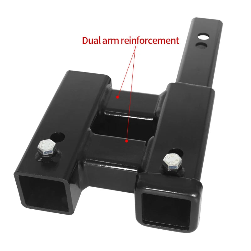 Trailer Hitch Heavy Steel Design Dual Tow Hitch Extension Receiver for a 2-inch Receiver 4