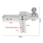 Aluminum Alloy 2inch Tow Ball Trailer Hitch 6inch Tow Arm 2inch Receiver Tow Hook Silver High Quality 6000LBS Off-road 3