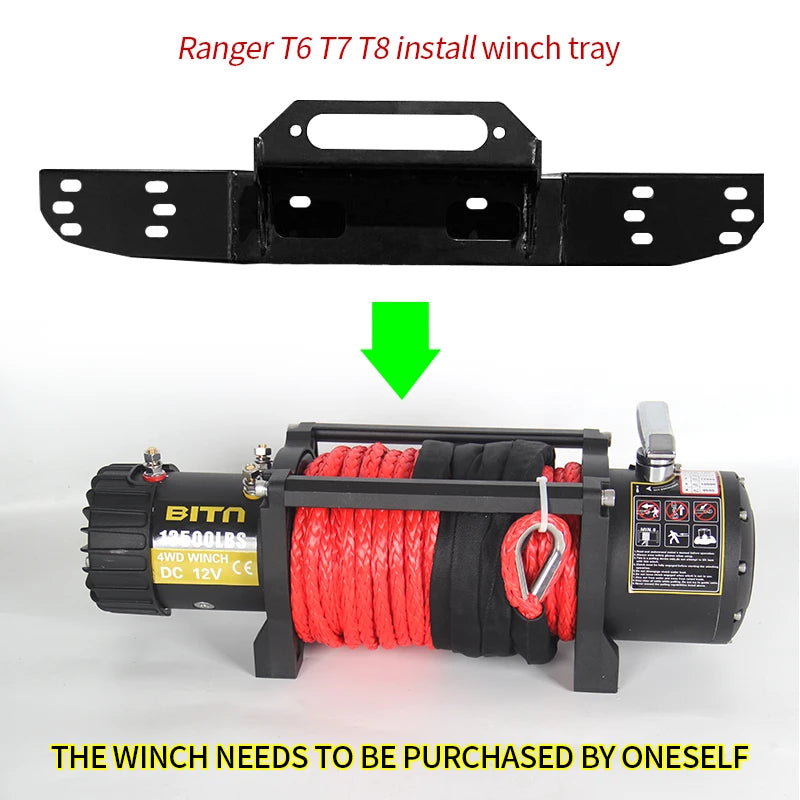 For Ford Ranger T6 T7 T8 Front Steel Winch Tray Bracket Parts Winch Mounting Rack Holder Trailer Hitch Car Frame Accessories 5