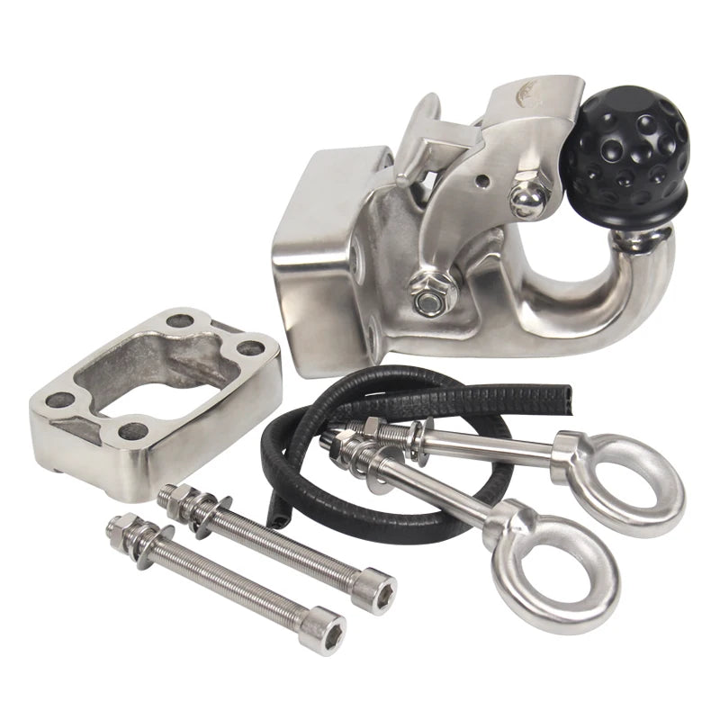 New European Style High Strength Stainless Steel Tow Hook LX570 Trailer Hitch Parts 7000lbs Max Payload Retrofit/Upgrade Car 6
