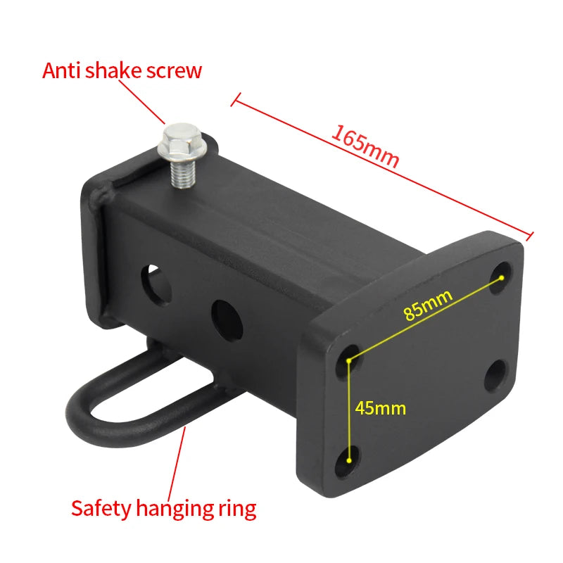 New Heavy Duty Steel Square Mouth Base Ring Trailer Hitch 10000lbs Load Capacity 2inch Receiver Install Hole Camp Trailer 4