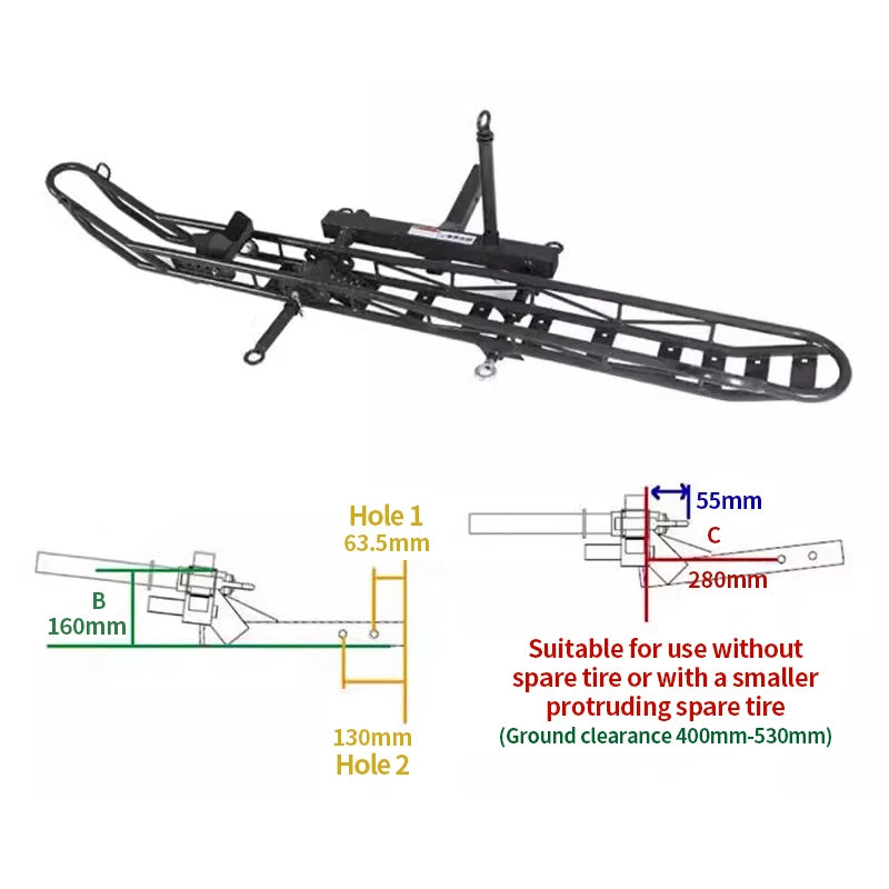 High Quality Heavy Duty Bike Carrier Wheel Chock Pintle Hook Cross-Country Rack Holder Cars Trailer Parts Accessories 2