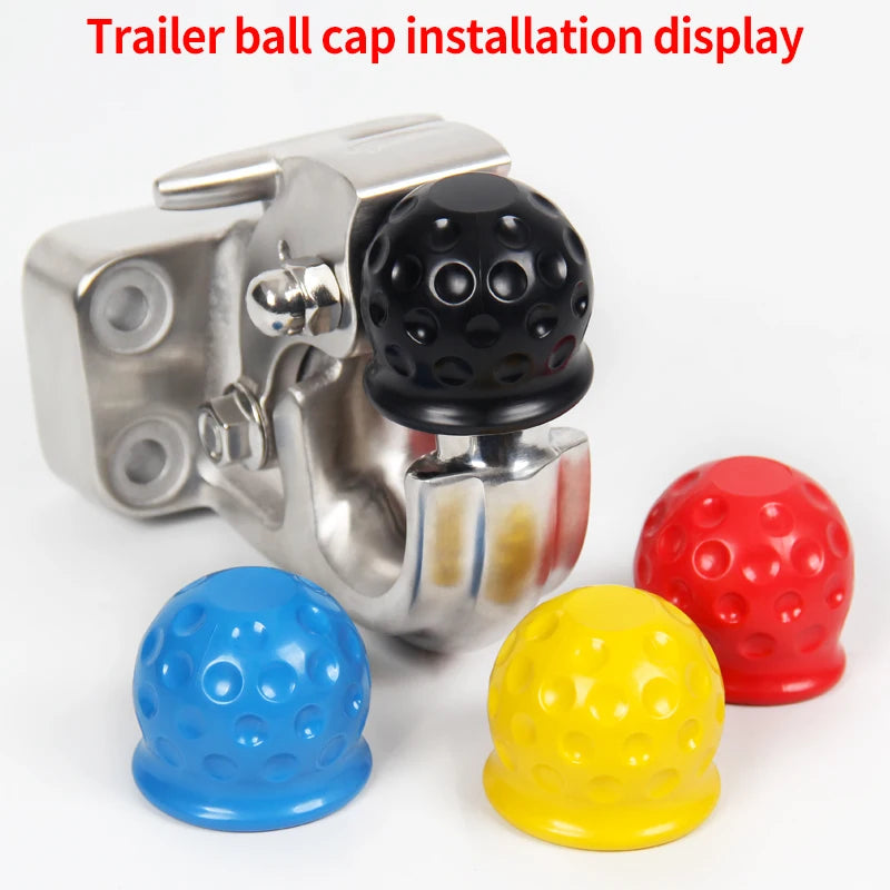 ABS 50mm 2inch Rubber Trailer Ball Head Cover Trailer Ball Head protection Cover Trailer Ball Cover Parts Trailer Hitch Tow Hook 6