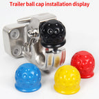 ABS 50mm 2inch Rubber Trailer Ball Head Cover Trailer Ball Head protection Cover Trailer Ball Cover Parts Trailer Hitch Tow Hook 6