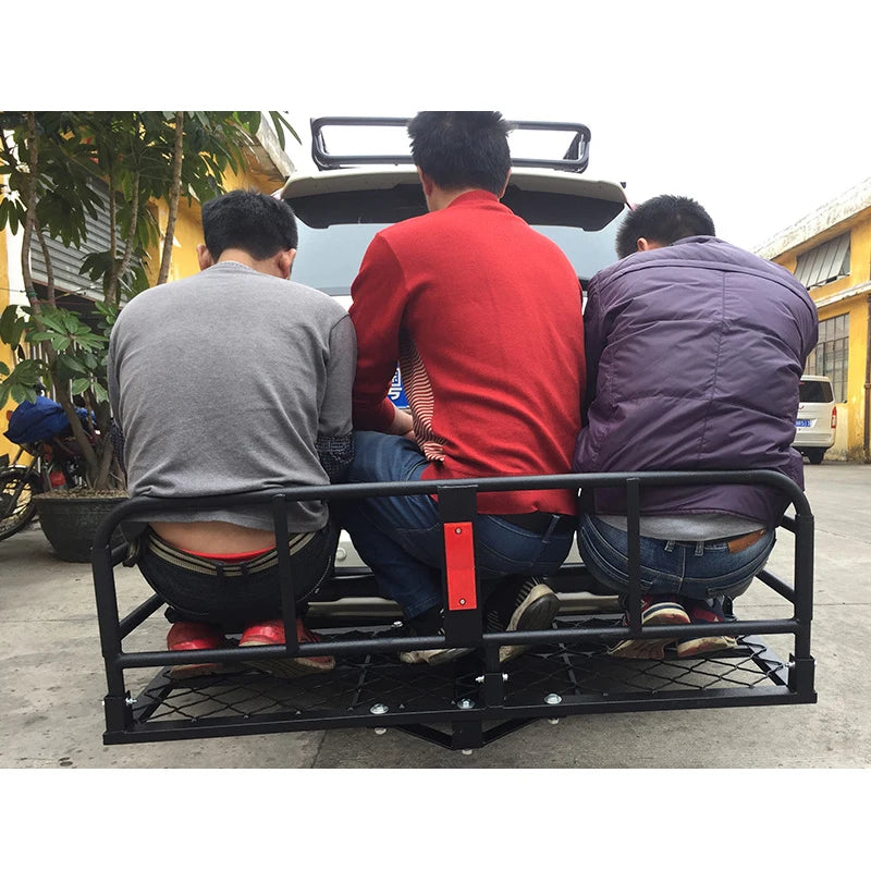 High Guardrail Folding Aluminum Alloy Trailer Basket Rear Luggage Frame Travel Outdoor Trailer Hitch Camp Trailer Accessories 6