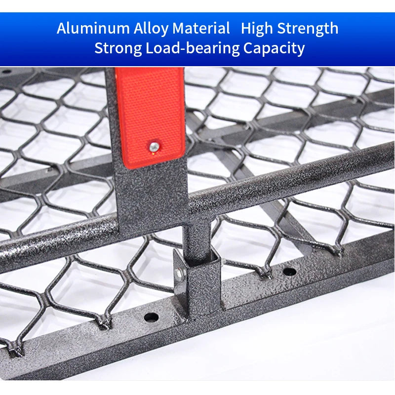 High Guardrail Folding Aluminum Alloy Trailer Basket Rear Luggage Frame Travel Outdoor Trailer Hitch Camp Trailer Accessories 4