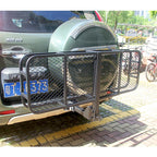 Folding Hitch Cargo Carrier Basket 2 Inch Receiver Mount Heavy Duty Steel Rear Bumper Luggage Rack for SUV Truck Car Road Trip 5