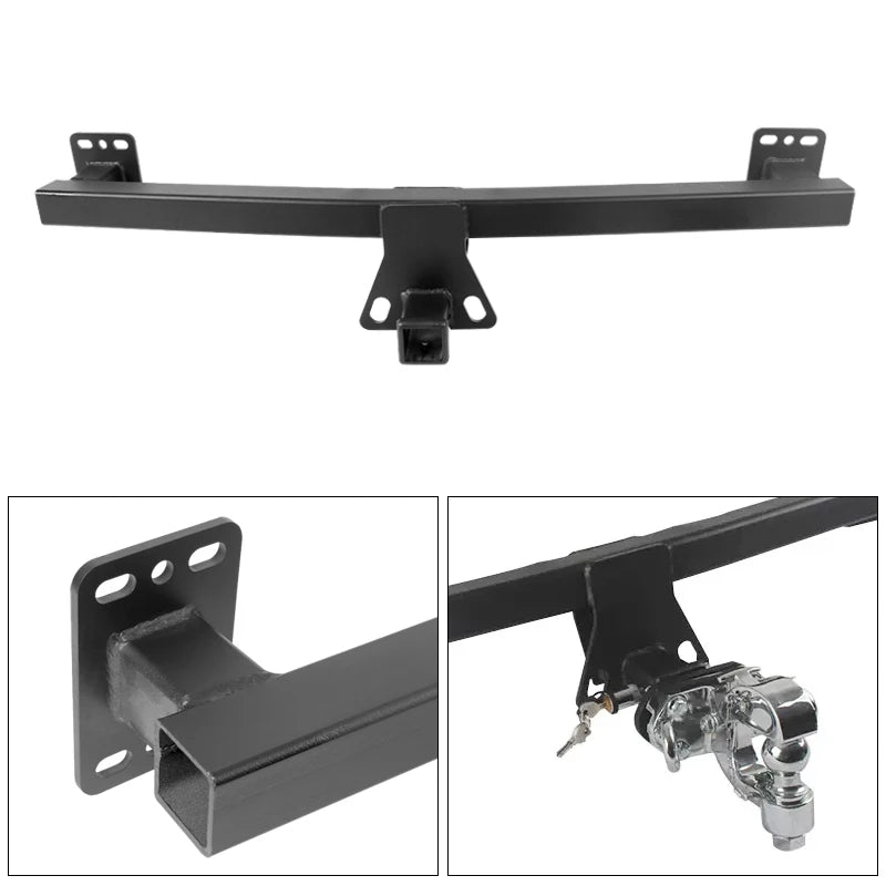 For Touareg Trailer Steel Rear Bumper Offroad Parts Car Tow bar with 2in Receiver Towing Hook Vehicle Trailer Hitch Accessories 3