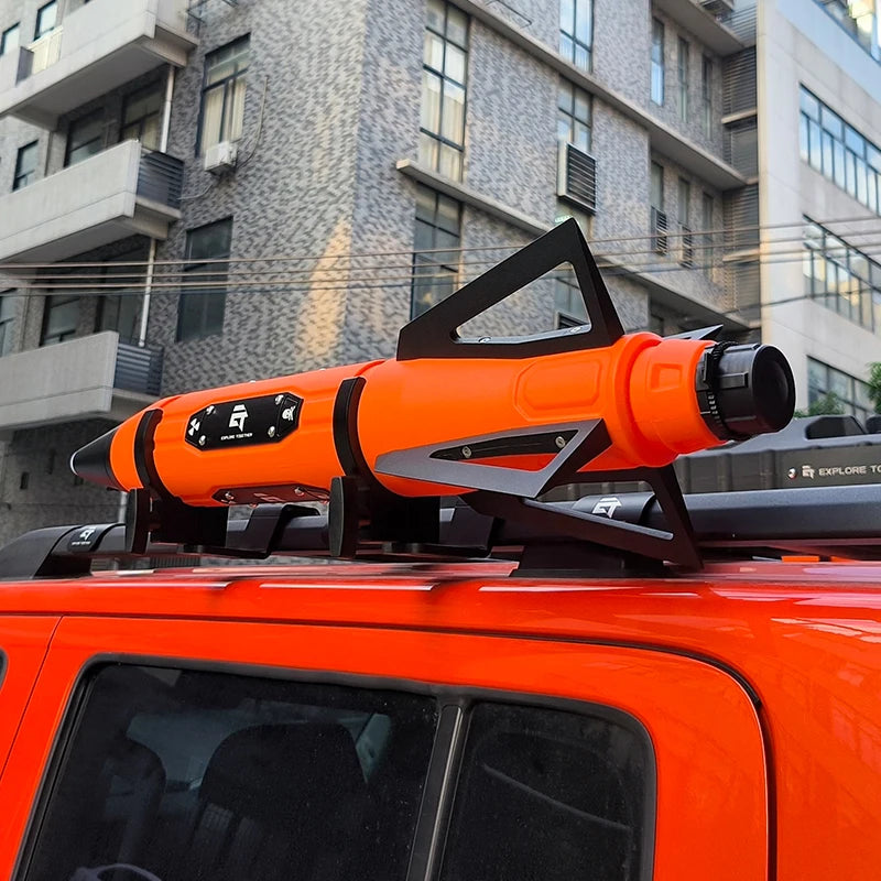 New Missile/Rocket Shaped 5L Aluminum Alloy Outdoor Water Tank Portable Fuel Drum 4x4 Trailer Hitch Exterior Car Accessories 2