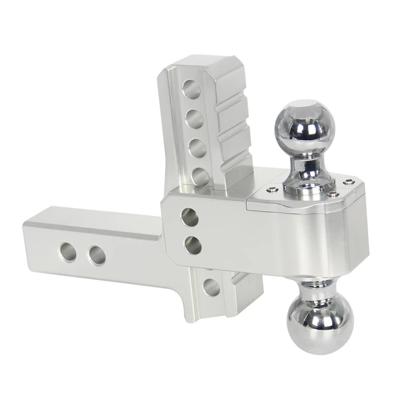 6inch Adjustable Aluminum Alloy Trailer Hitch Dual Ball Mount for 2 Inch Receiver up and Down Height Adjustable Car Towing Hitch 1