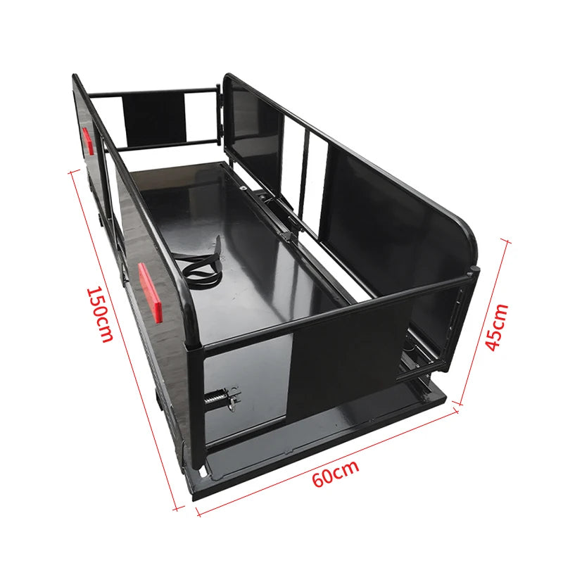 Folding Large Capacity Thickened Reinforced Guardrail Luggage Basket Frame Hitch Rack Trailer Hitch Camp Trailer Accessories 4
