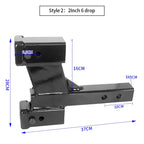 Heavy Duty Manganese Steel 5x5cm Solid Tube Adapter with 2-inch Receiver Dual Ports Trailer Arm Trailer Hitch Car Accessories 4